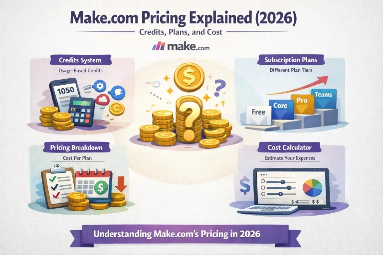 Make.com Pricing Explained (2026): Credits, Plans, and Cost