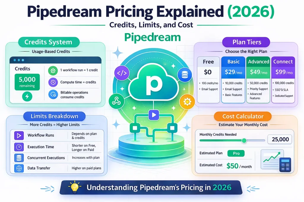 Pipedream Pricing Explained (2026): Credits, Limits, and Cost